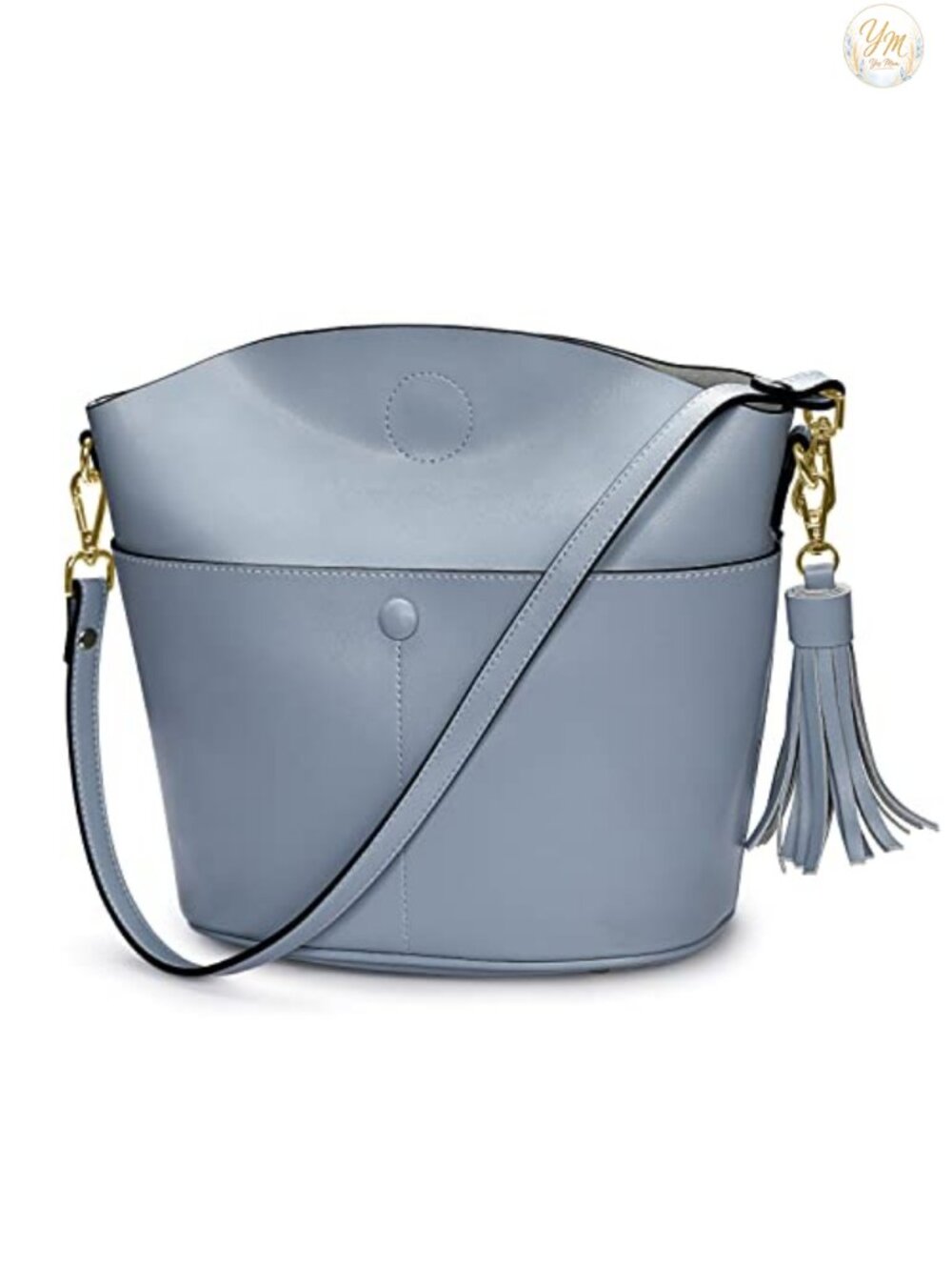 Genuine Leather Crossbody Bucket Bag Small Satchel Handbag